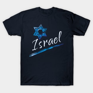 Happy Israel Independence Day Blue Star of David, Israeli flag 75th Anniversary T-Shirt